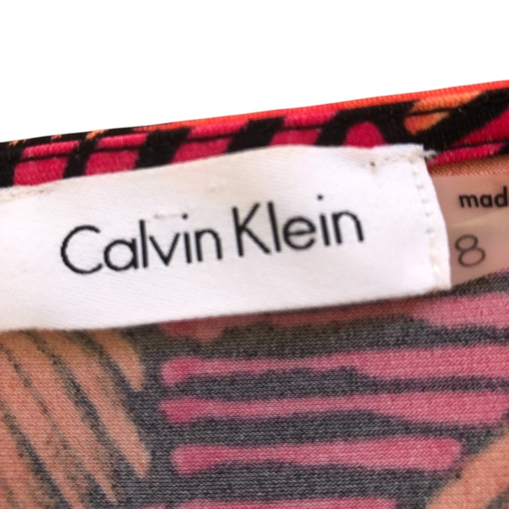 Calvin Klein Women's Fuschia VNeck Colorful Career Office Sheath Midi Dress 8 - Picture 5 of 11